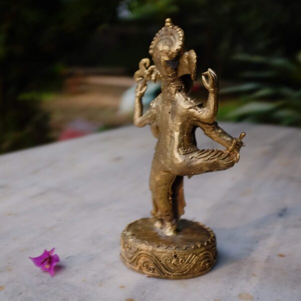 Large Dokra Statute of Dancing Ganesha