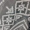 Gujrati stitch on grey katan silk saree