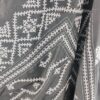 Gujrati stitch on grey katan silk saree