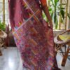 Katha stitch on maroon bangalore silk (4) Katha Stitch On Maroon Bangalore Silk