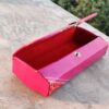 Scarlet leather spectacle case for both men and women