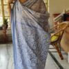 hand batik and katha stitch on Bishnupuri katan silk Exclusive katha stitch and hand batik bishnupur katan silk