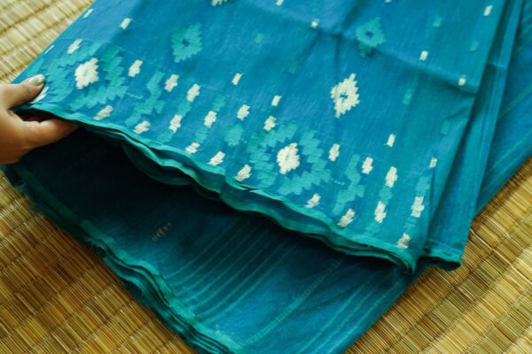 Authentic Jamdani Saree from Bangladesh - Blue