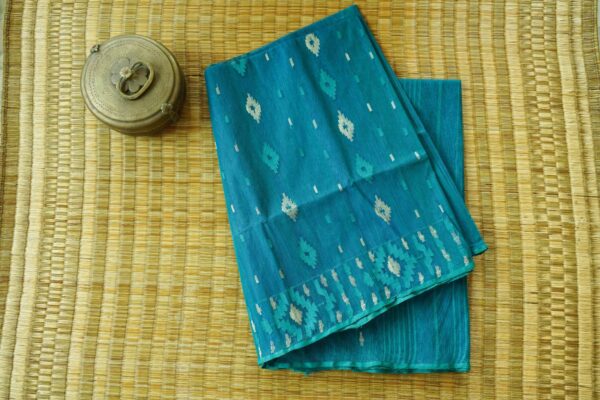 Authentic Jamdani Saree from Bangladesh - Blue