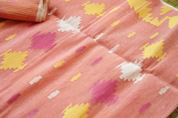 Authentic Jamdani Saree from Bangladesh - Peach