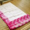 Authentic Jamdani Saree from Bangladesh - white and pink