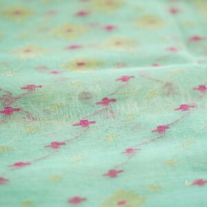 Authentic Jamdani Saree from Bangladesh - sea green and pink