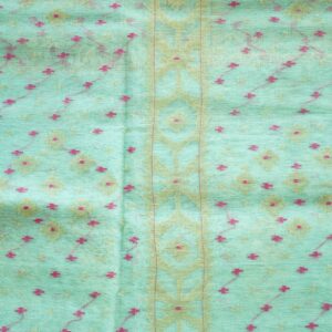 Authentic Jamdani Saree from Bangladesh - sea green and pink