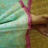 Authentic Jamdani Saree from Bangladesh - sea green and pink