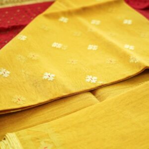 Authentic Jamdani Saree from Bangladesh - chrome yellow