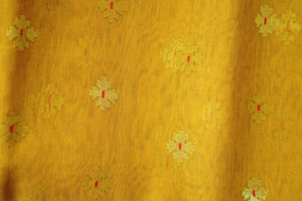 Authentic Jamdani Saree from Bangladesh - chrome yellow