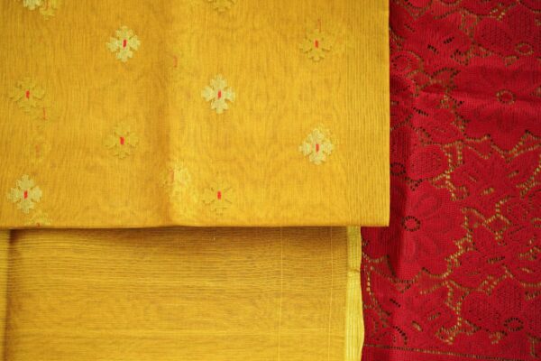 Authentic Jamdani Saree from Bangladesh - chrome yellow