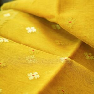 Authentic Jamdani Saree from Bangladesh - chrome yellow