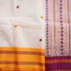 OFF WHITE TANGAIL SAREE FLOWER DESIGN ALL OVER THE BODY.  100% Cotton