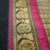 RED TANGAIL SAREE WITH BLACK AND GOLDEN PAAR. 100% Cotton