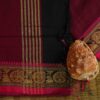 RED TANGAIL SAREE WITH BLACK AND GOLDEN PAAR. 100% Cotton