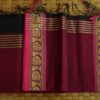 RED TANGAIL SAREE WITH BLACK AND GOLDEN PAAR. 100% Cotton