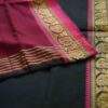 RED TANGAIL SAREE WITH BLACK AND GOLDEN PAAR. 100% Cotton