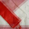 OFF WHITE AND RED TANGAIL SAREE  100% Cotton