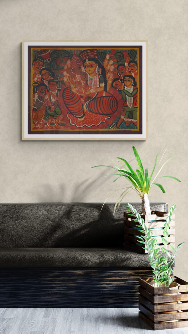AUTHENTIC PATACHITRA PAINTING DURGA 100% HAND PAINTED