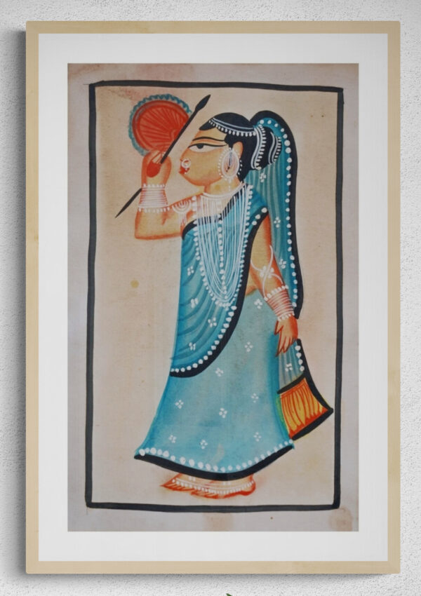 AUTHENTIC PATACHITRA PAINTING LADY WITH HATHPAKHA 100% HAND PAINTED