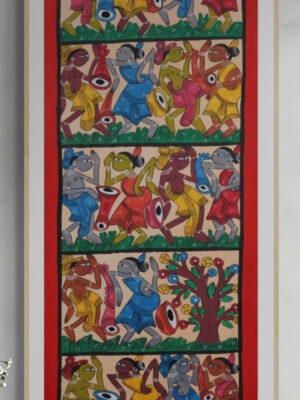 Authentic Pattachitra Scroll Dancing Figures