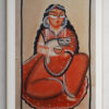 AUTHENTIC PATACHITRA PAINTING LADY AND CAT 100% HAND PAINTED