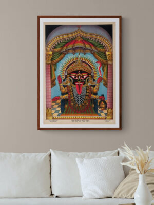 Kalighat Kali Painting original with frame
