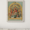 Reprint of Goddess Durga as Mahishasurmardini, in traditional Bengali style—ten-armed Durga slaying Mahishasura, flanked by Lakshmi, Saraswati, Ganesha, Kartikeya, and her lion, printed on matte paper