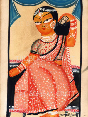 Pattachitra Woman with Phone
