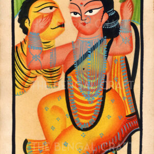 Kalighat Painting Vibrant Scene