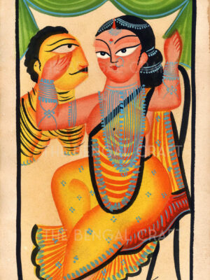 Kalighat Painting Vibrant Scene