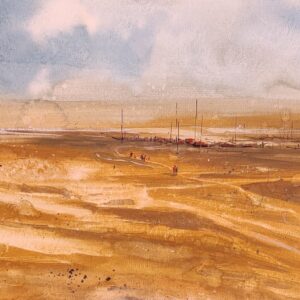 Discover the Tousif Haque Abstract Painting, a serene and expressive watercolor artwork featuring abstract boats, fluid brushwork, and atmospheric tones. Perfect for home décor, art collectors, and modern interior spaces.