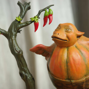 Close-up of the handcrafted details on the Kumro Potash collectible