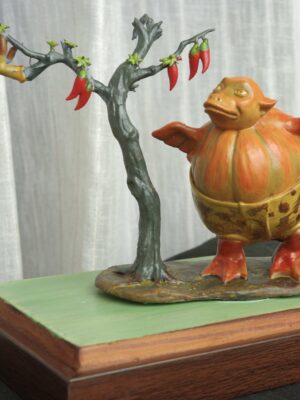 Kumro Potash (কুমড়োপটাশ) hand-painted collectible miniature inspired by Sukumar Roy’s Abol Tabol