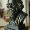 Rabindranath Tagore handcrafted collectible bust with bronze finish and wooden display base