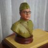 netaji 2 Netaji Subhas Chandra Bose hand-painted collectible bust in military uniform with cap and round spectacles