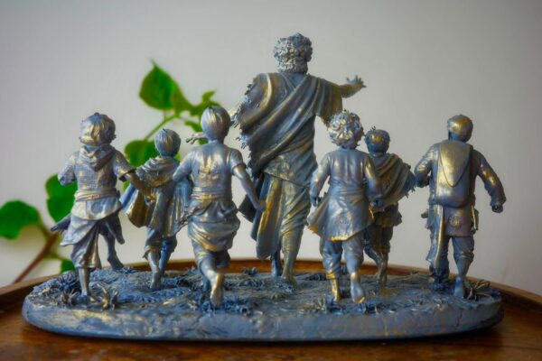 resistance 3 Resistance sculpture inspired by Satyajit Ray's Hirak Rajar Deshe, featuring Udayan Pandit leading the students